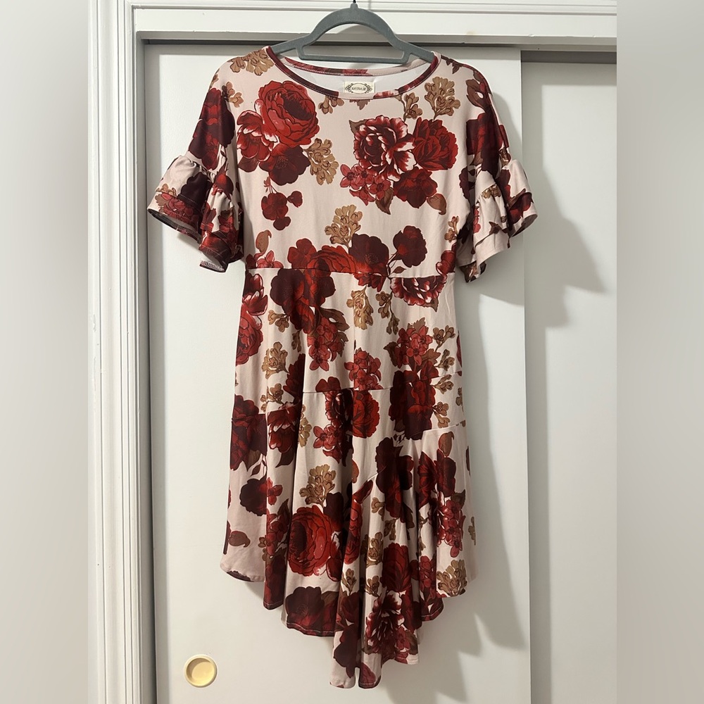 Floral Ruffle Sleeve Dress
